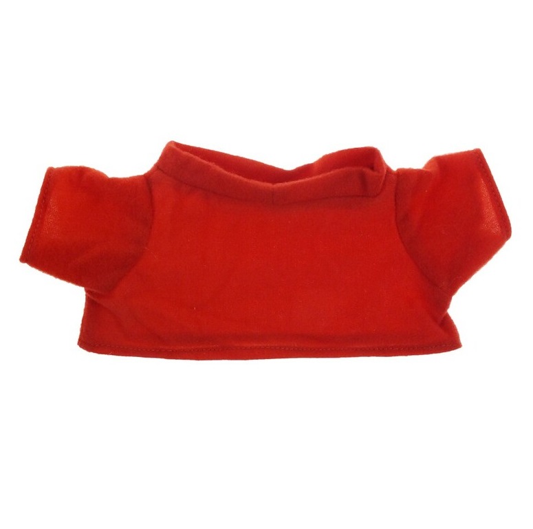 Pluszowy miś biały z czerwoną koszulką do nadruku